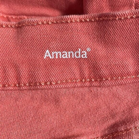 GLORIA VANDERBILT Slimming Effect Amanda Capri Jeans Size 16 Petite Dark Coral - Picture 7 of 8